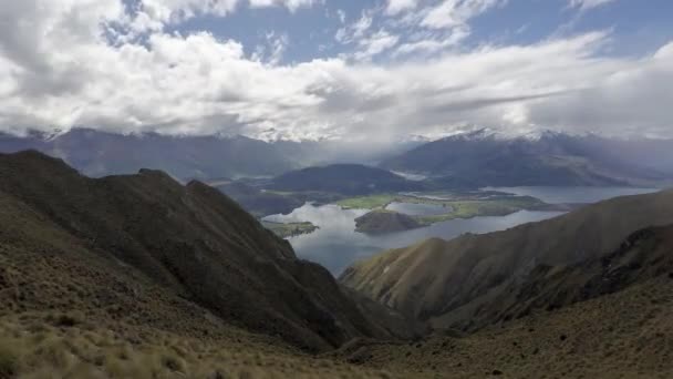 Timelapse Magnifik Utsikt Över Dalen Vid Roys Peak — Stockvideo