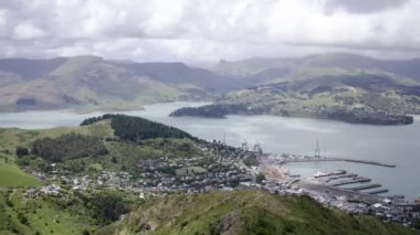 Gündüz Lyttelton Limanı 'nın Güzel Manzarası