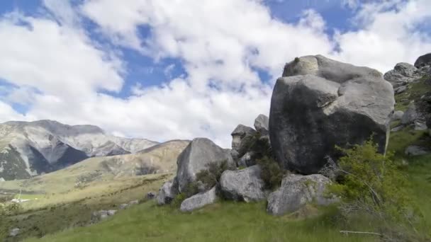 Timelapse Vista Panorâmica Vale Histórico Natural Kura Tawhiti — Vídeo de Stock