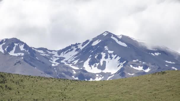 Timelapse Śnieg Widok Góry Kura Tawhiti — Wideo stockowe