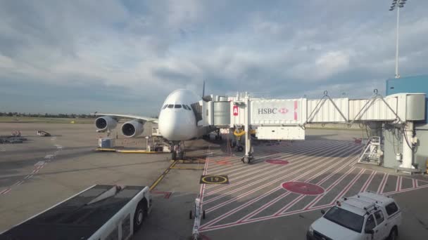 Arrivée de l'avion Timelapse Sunrise Melbourne Air Port. — Video