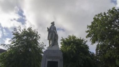 Zaman Kaptanı James Cook. Christchurch, Yeni Zelanda 'da heykel.