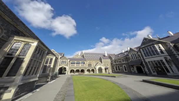 Timelapse Centro de Artes, Christchurch. — Vídeo de Stock