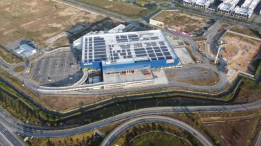 Drone görünümünde IKEA perakende mobilya mağazası