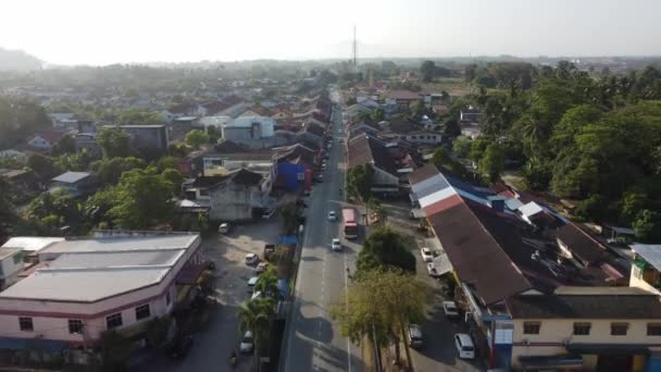 Azja małe miasto widok z lotu ptaka — Wideo stockowe