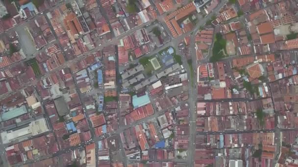 Luftaufnahme Von Oben Nach Unten Penang Erbe Altes Haus — Stockvideo