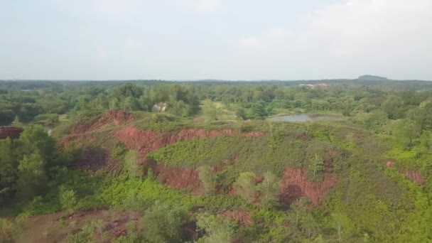 Drone Atirou Pedreira Solo Vermelho Área Rural — Vídeo de Stock