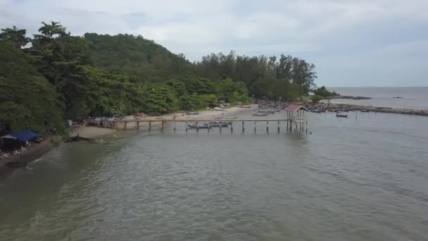 Vista Aerea Sungai Batu Molo Pesca — Video Stock