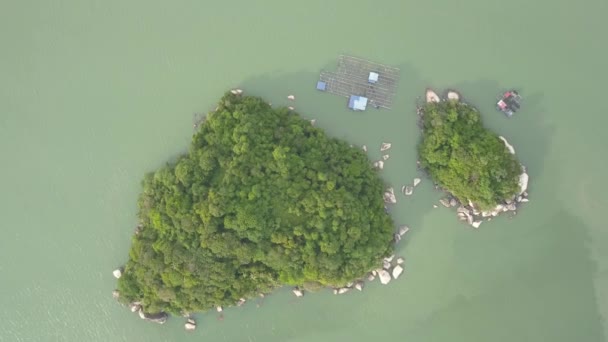 Drone Utsikt Fiskodling Pulau Betong — Stockvideo
