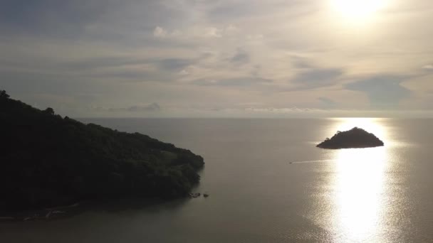 Flygfoto Pulau Betong Penang Solnedgången Timme — Stockvideo