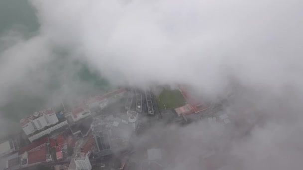 Légi Kilátás Fehér Felhő Környező Penang Heritage Város — Stock videók