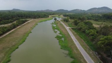 Kırsal kesimde Sungai Kulim 'in hava manzarası.