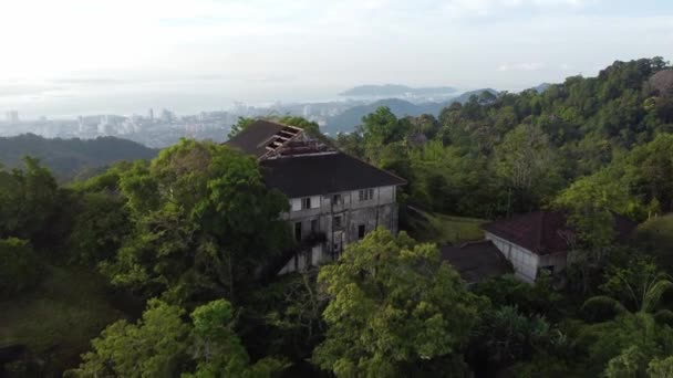 Vue Aérienne Abandonné Crag Hotel Penang Hill — Video