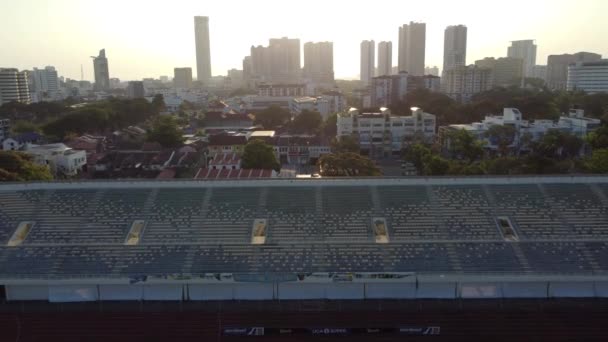 Stadyumdaki hava manzaralı seyirci koltuğu — Stok video