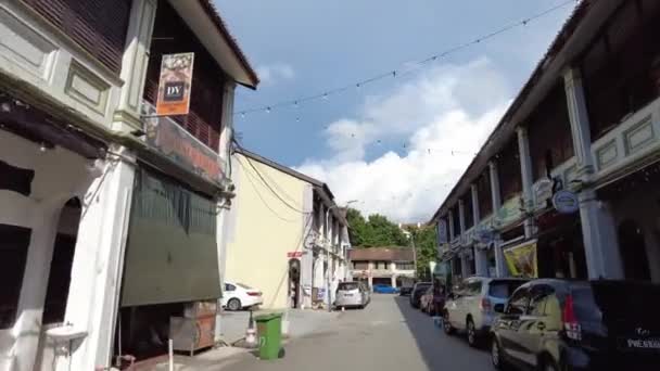 POV widok jazdy na Heritage Street Lebuh Keng Kwee — Wideo stockowe