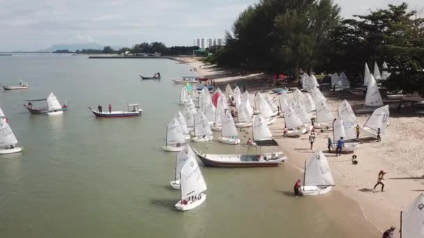 Yacht sail championship. — Stock Video