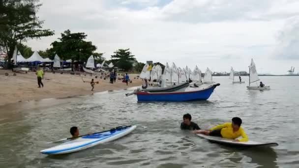 Butterworth Penang Malajsie Prosince 2018 Surf Pobřeží Bafan Ajam — Stock video