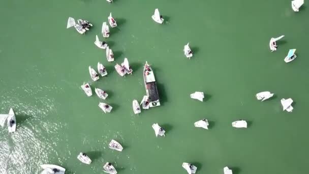 Pantai Bersih Penang Malaysia Dec 2018 Top View Yacht Sailing — 비디오