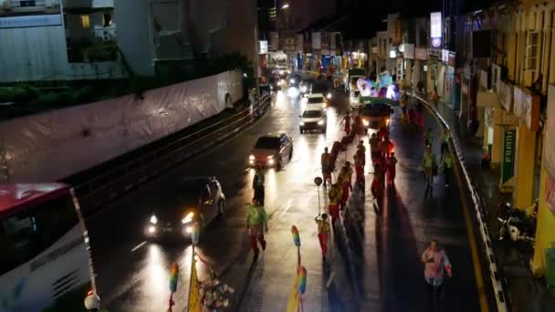 Butterworth Penang Malaysia Dec 2018 People Walk Penang Road Celebrate — Vídeos de Stock