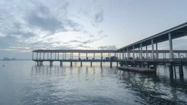 Timelapse 4k cloudy morning at fisherman jetty Karpal Singh Drive
