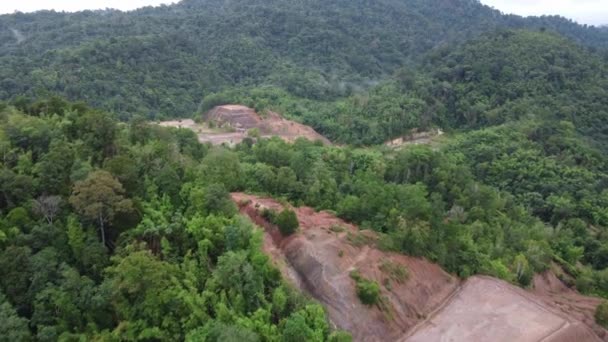 Vue Aérienne Déforestation Près Flanc Colline — Video