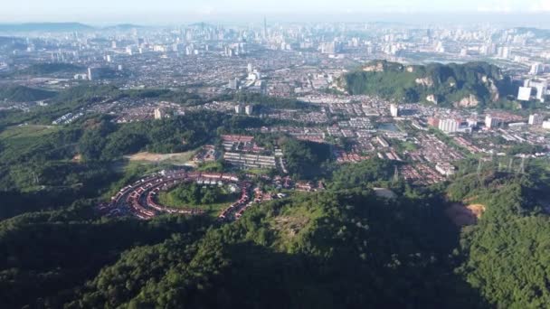 Aerial View Housing Development Forest Hill Gombak Malásia — Vídeo de Stock