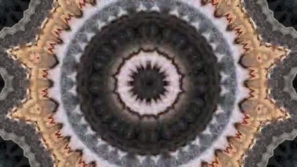 Caleidoscoop Donkerbruine Abstracte Achtergrond Geometrische Animatiepatronen — Stockvideo