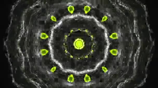 Калейдоскоп Зеленое Растение Абстрактном Фоне Геометрический Шаблон Анимации — стоковое видео