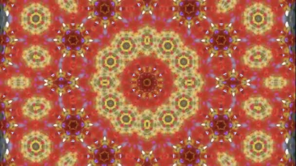 Okrągły Czerwony Żółty Niebieski Efekt Symetrii Ruchu Tło Geometryczne Animacji — Wideo stockowe