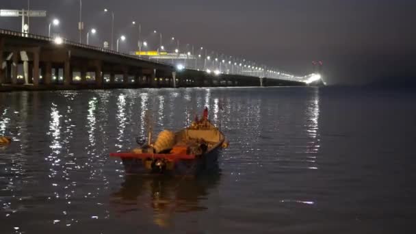 Parpadeo Del Semáforo Del Coche Puente Penang Hora Del Amanecer — Vídeos de Stock