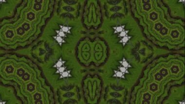 Yeşil kaleydoskop deseni soyut arka plan. Simetri görünümü