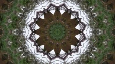 4K 'da dairesel hareket arkaplan soyut animasyonu. Simetri görünümü