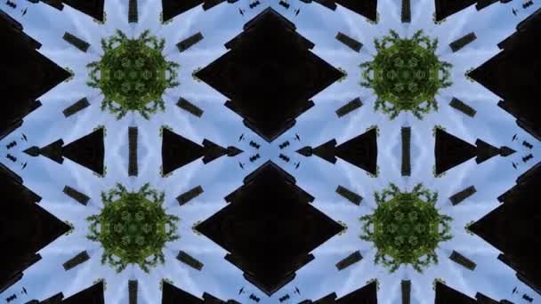 Reflectie Caleidoscoop Achtergrond Symmetrische Weergave — Stockvideo