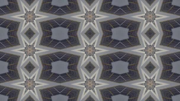 Symmetry View Solar Panel Kaleidoscopic Abstract Background — Stock Video