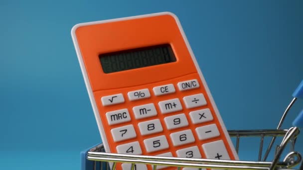 Imagem Produto Calculadora Carrinho Compras — Vídeo de Stock