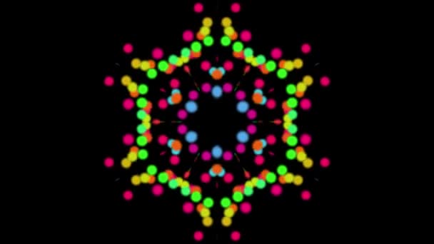 Colorful Blurry Dot Spread Kaleidoscope Effect — Stock Video