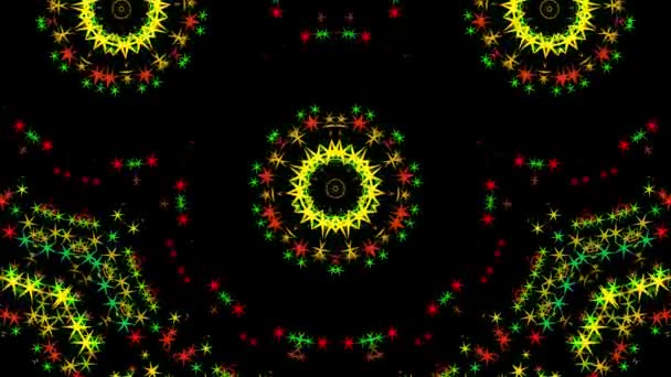 Bunte Star Abstrakte Kaleidoskop Animation — Stockvideo