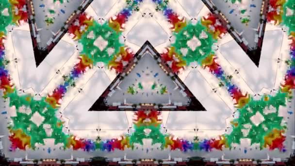 Kalejdoskopowy Widok Wirującego Tła Wentylatora Abstrakcyjna Animacja Wzorca Symetrii — Wideo stockowe