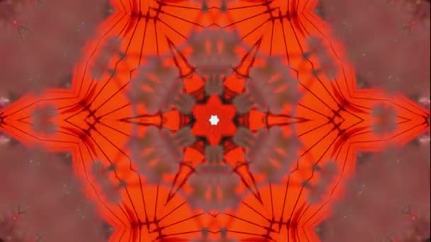 Fundo Animação Vermelho Padrão Caleidoscópico Abstrato — Vídeo de Stock