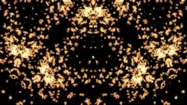 Kaleydoskop üçgeninde alevler soyut animasyonda yanar