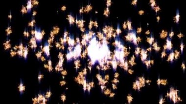 Mavi çizgili arka planda parlayan ateş