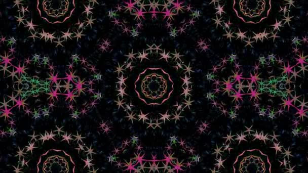 Star Abstract Kaleidoscope Background Effect — Stock Video