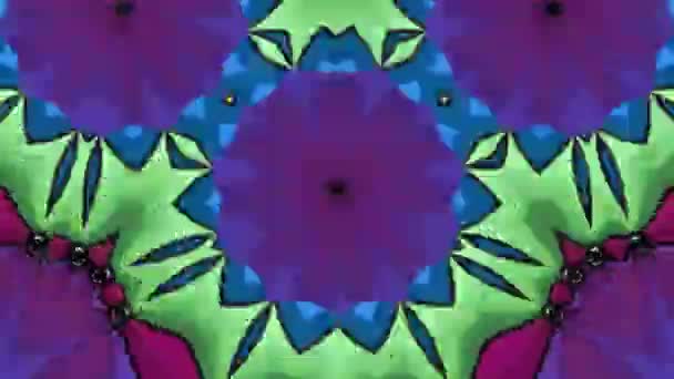 Padrão Flor Colorido Caleidoscópico Rápido Movimento Fundo Abstrato — Vídeo de Stock