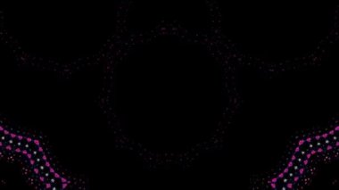 Siyah arkaplanda mor soyut çiçek animasyonu