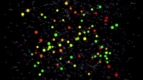 Färgglad Boll Och Stjärna Animation Effekt Abstrakt Bakgrund — Stockvideo