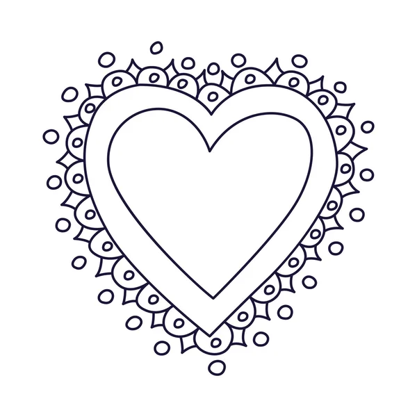 Doodle saint valentines cuore vettoriale illustrazioni . — Vettoriale Stock