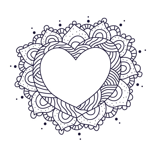 Doodle saint valentines cuore vettoriale illustrazioni . — Vettoriale Stock