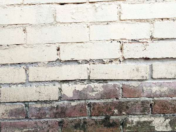 Dökülen Alçı Desenli Eski Eski Kirli Tuğla Duvarın Arka Planı — Stok fotoğraf