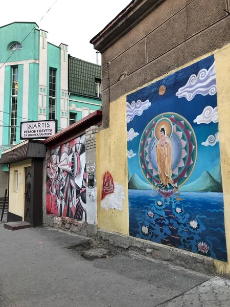 Sierpnia 2021 Ukraina Charków Street Art Kultura Religia Buddyzm — Zdjęcie stockowe