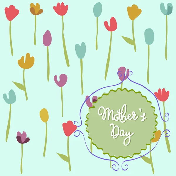 Mother's Day, floral patroon met tulpen — Stockvector